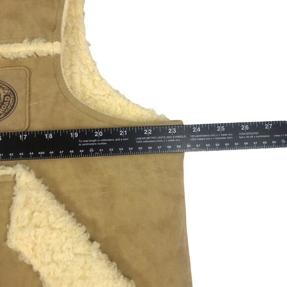 Vintage 1970’s Wiman Faux Suede Sherpa King of the Road Patch Vest Large - Picture 4 of 12